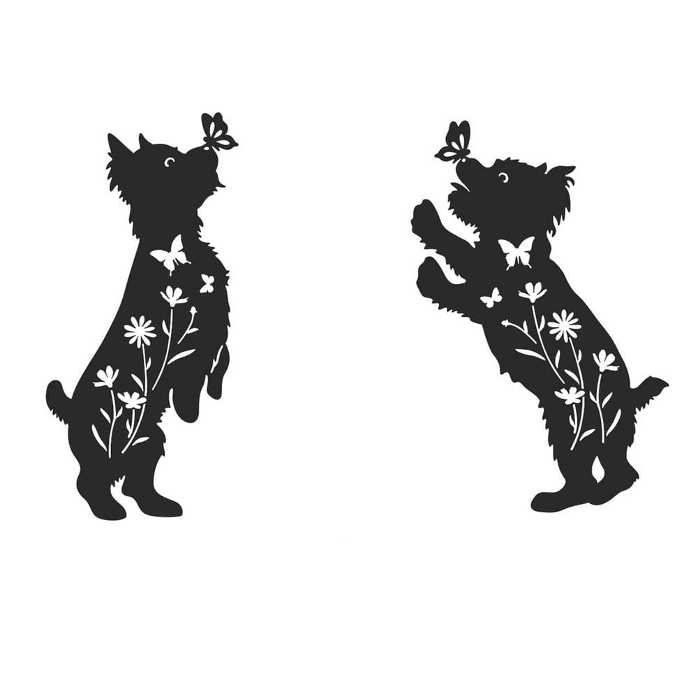 2-Piece Black Metal Yorkie Dog Decorative Garden Stakes for Outdoor Yard Lawn Garden Decor price history on PriceWatchPro