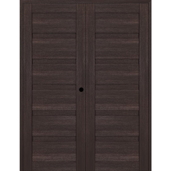Belldinni Louver 72 in. x 83.25 in. Left-Hand Active Veralinga Oak Wood Composite Double Prehung Interior Door