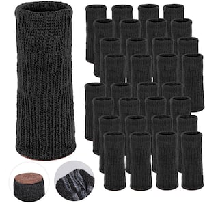 Black Furniture Leg Socks for Table, Chairs and Furniture, Large (32-Pack)