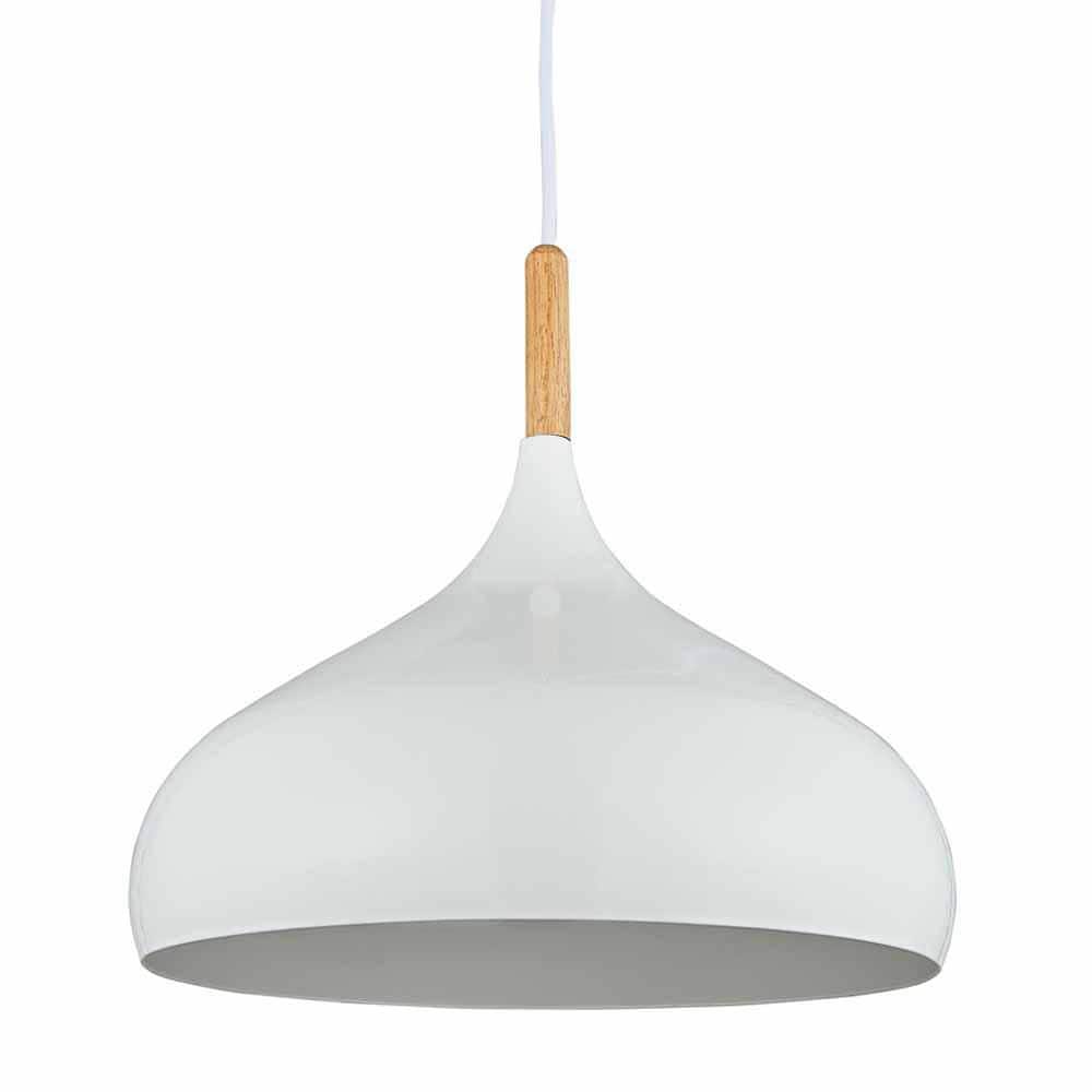 Daily Lighting 1-Light White Hanging Barn Light Pendant Light with Metal Sh
