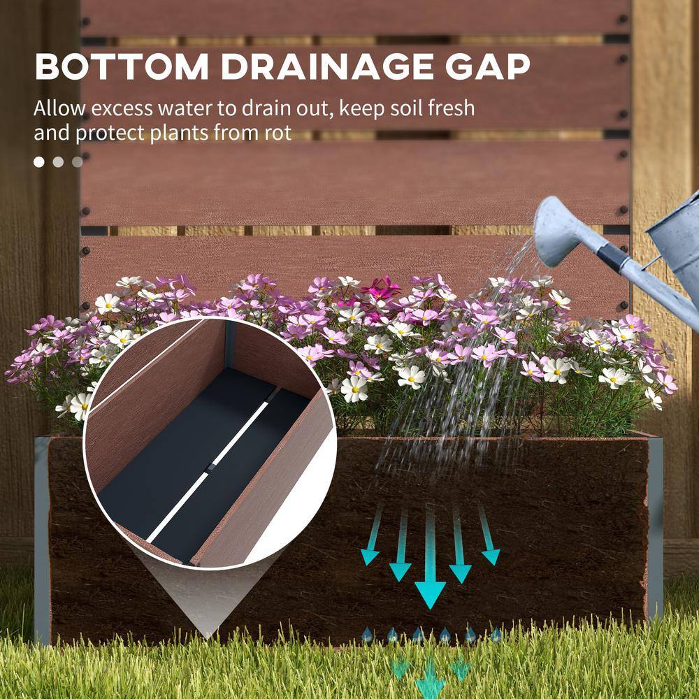 Light Brown Metal Trellis Raised Garden Bed Planter