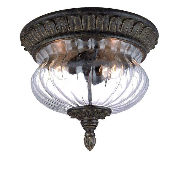 Acclaim Lighting Bel Air Collection Ceiling-Mount 2-Light Outdoor Black Coral Light Fixture