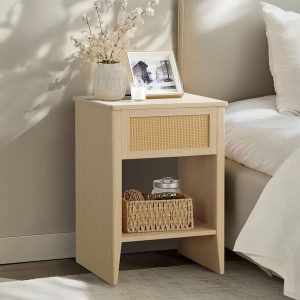 510 Design Lennox 15.75 in. Natural Rectangle MDF End Table