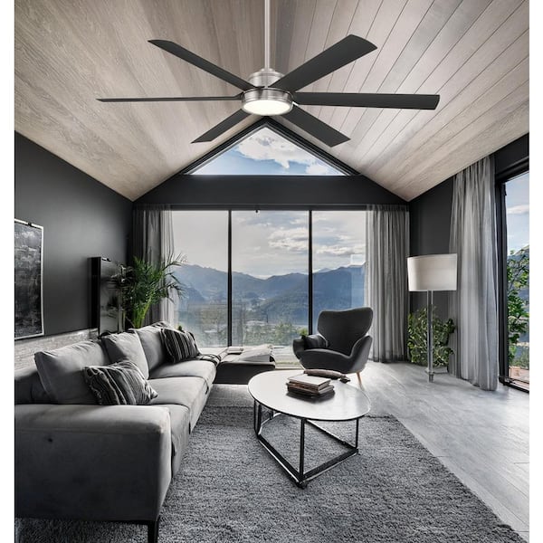 MINKA-AIRE Cairo 65 in. Smart Indoor Outdoor Brushed Nickel Wet