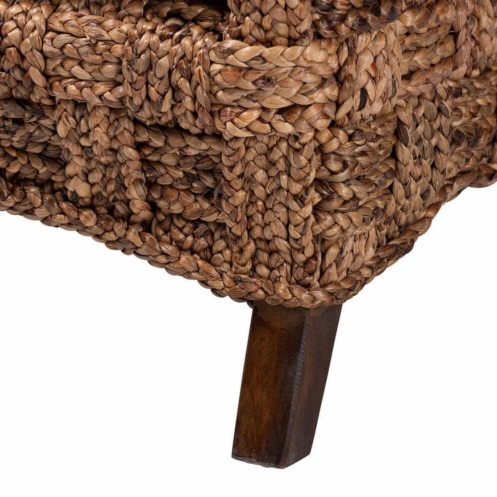 Vevina Mahogany and Woven Seagrass Arm Chair with Cushions