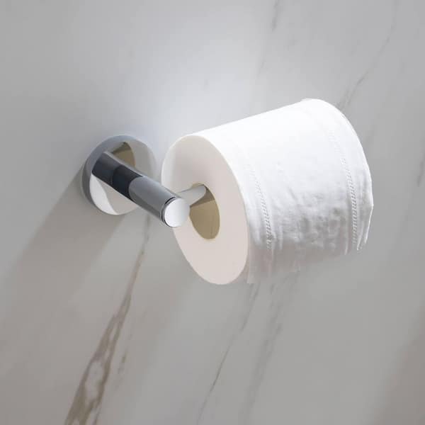 2-Piece Bathroom Hardware Set with Toilet Paper Holder Towel Bar/Rack in Chrome