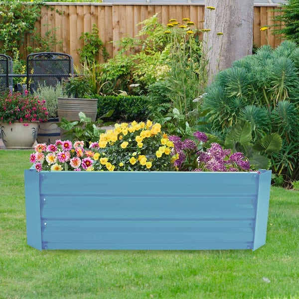 Agfabric 2 Ft X 4 Metal Garden Bed, Corrugated Metal Garden Planter Boxes