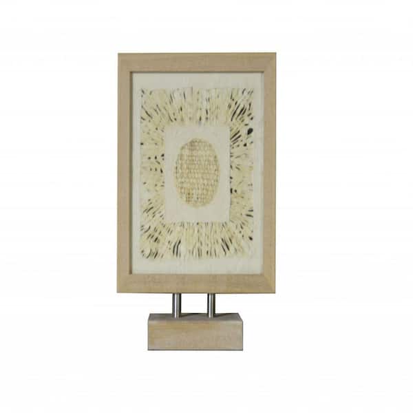 HomeRoots Mariana Trendy Natural Brown Paper and Glass Shadow Wooden Decor