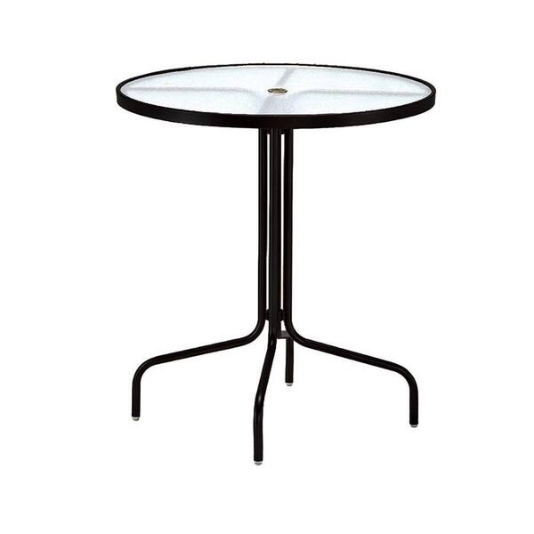 Tradewinds 36 in. Black Acrylic Top Commercial Patio Bar Table