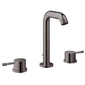 Essence 8 in. Widespread 2-Handle Bathroom Faucet with Flow Control in Hard Graphite