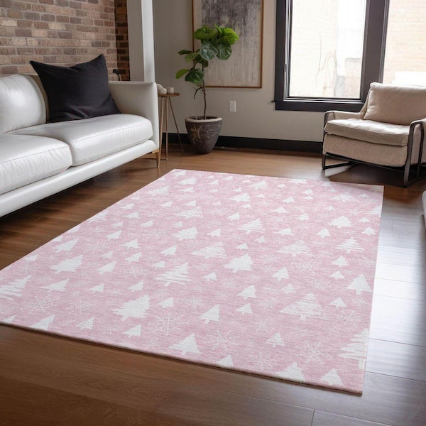 Chantille Machine Washable Indoor/Outdoor Abstract ACN1815 Pink 3 ft. x 4 ft. Area Rug