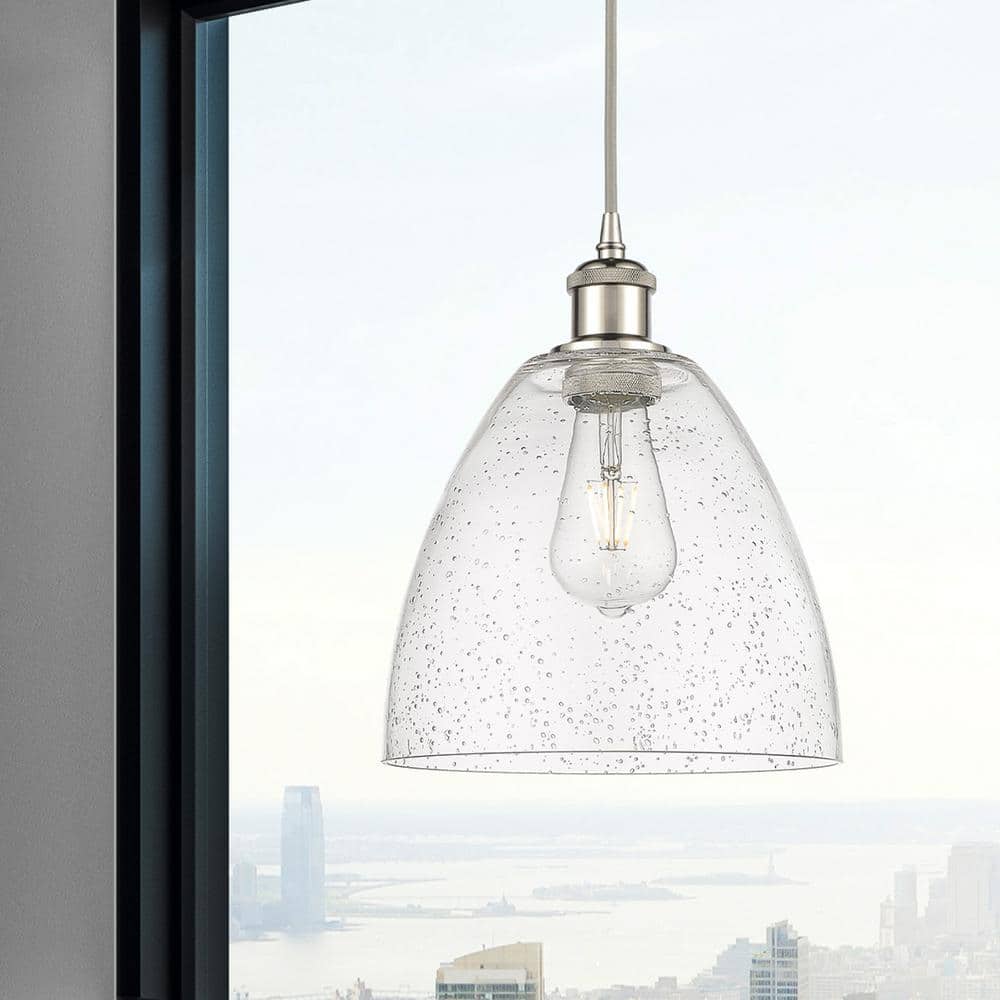 Ballston Sleek Mini Pendant in Polished Nickel with Glass Shade