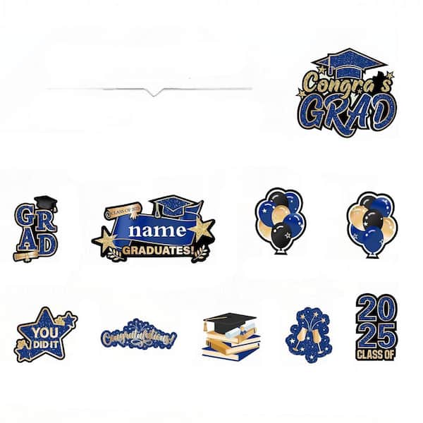 Phewnyzo Large 2025 Graduation Yard Signs Class of 2025 Congrats Grad Lawn Yard Decor DIY Name Yard Sign with Stakes