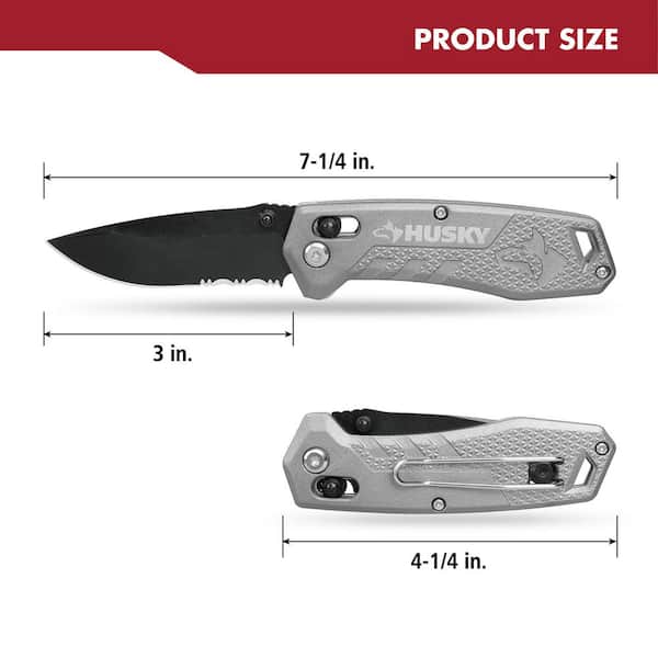 Husky Rapid Lock Folding Sporting Pocket Knife 91629 - The Home Depot