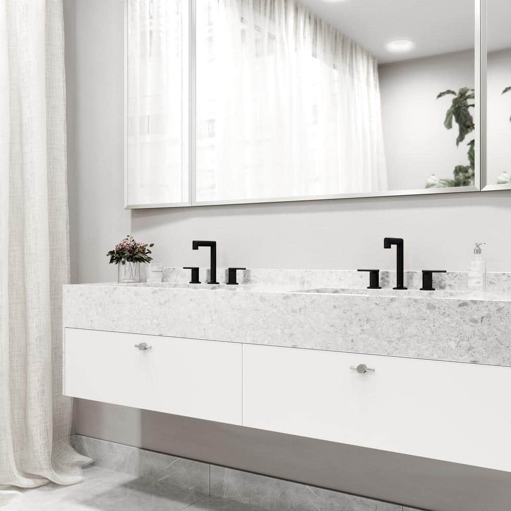 Sterling 8" Matte Black Nickel Widespread Bathroom Faucet