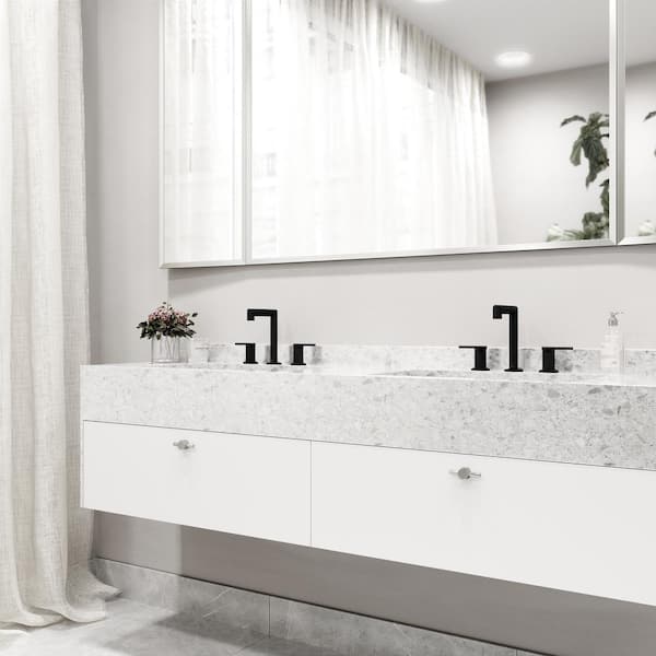 Sterling 8 in. Widespread Double Handles Faucet in Matte Black