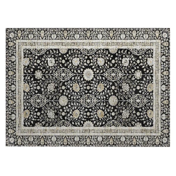 Chantille Machine Washable Indoor/Outdoor Abstract ACN3047 Black 2 ft. x 3 ft. Accent Rug