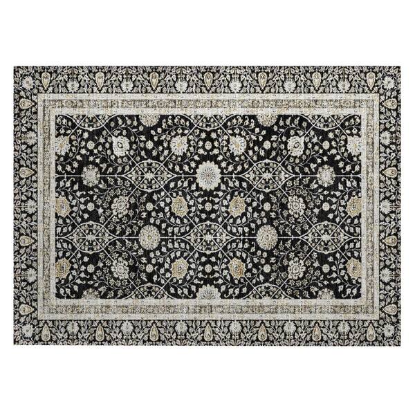 Chantille Machine Washable Indoor/Outdoor Abstract ACN3047 Black 3 ft. x 4 ft. Area Rug
