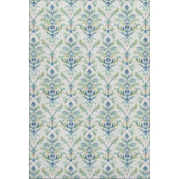Mayfield Premium Machine Washable Abstract AMF2325 Aloe 10 ft. x 14 ft. Area Rug