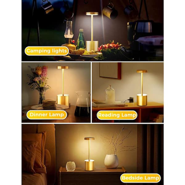 Cordless Table Lamp, Rechargeable Battery Operated Lamp, Room Decor  Portable Lamp, Touch Stepless Dimmable LED Lights, Modern Met 