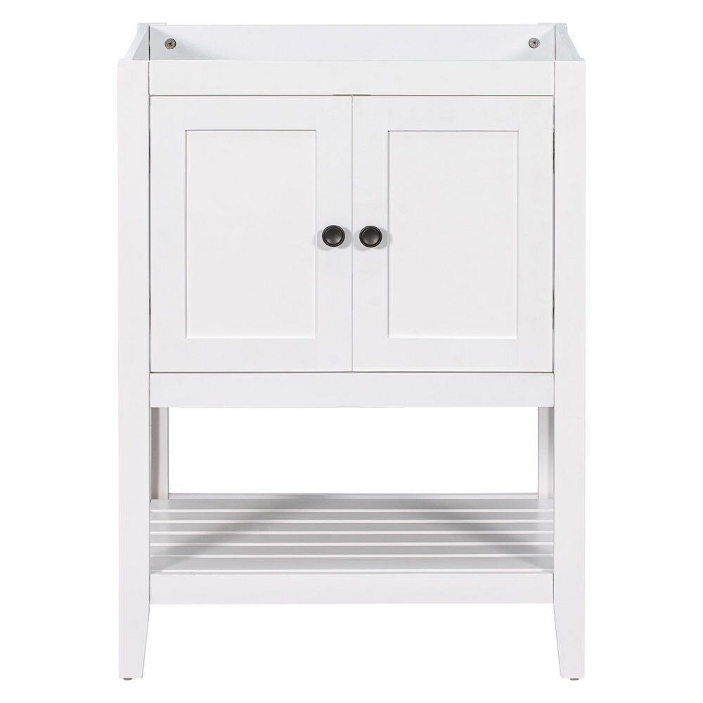 24 in. Bath Vanity Cabinet without Top Bathroom Storage in White with Door