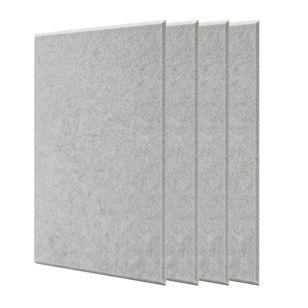 48 in. x 24 in. x 0.48 in. Fabric Sound Absorbing Noise Dampening Acoustic Panel Wall Treatment, Gray, 8-Pack