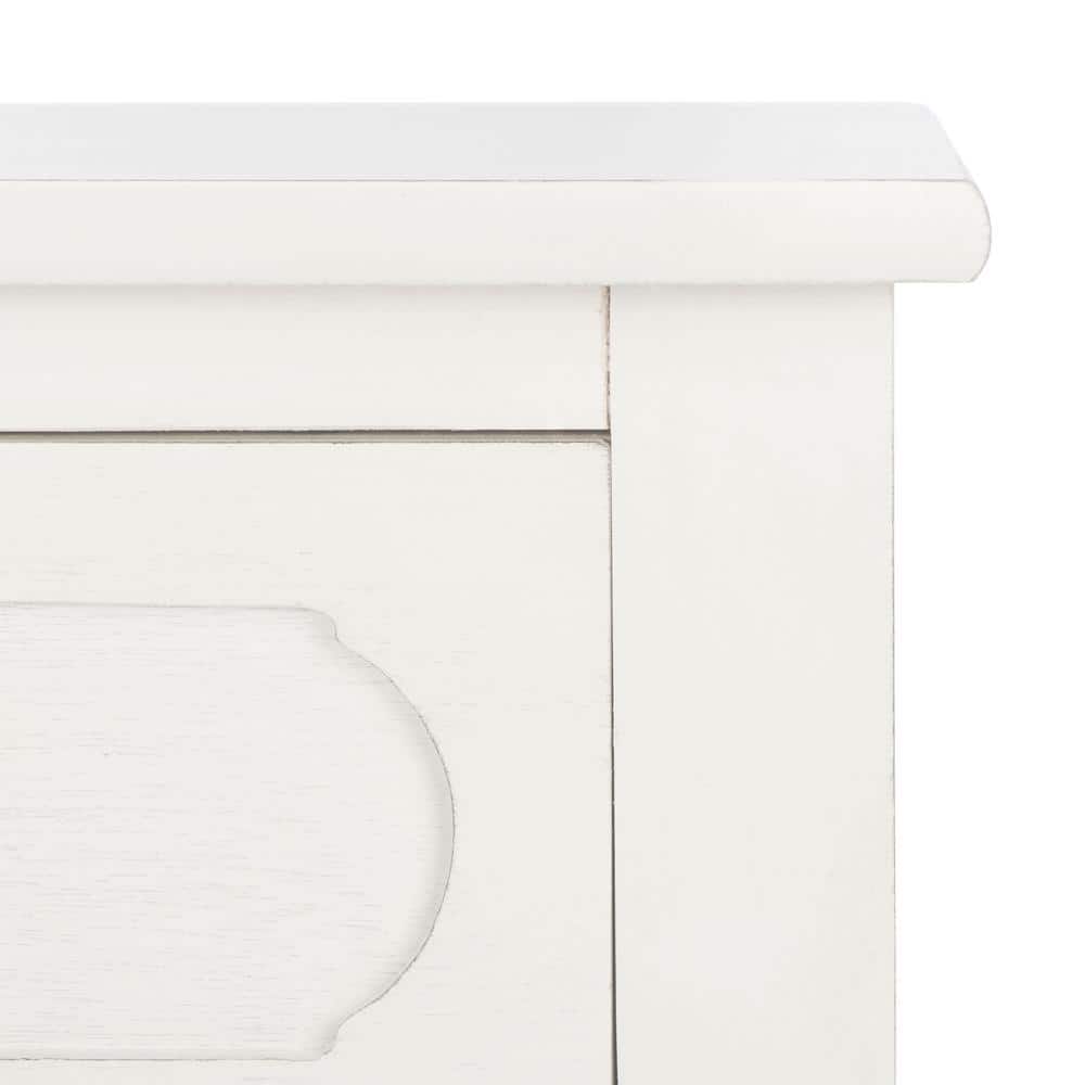 Allura Distressed White Wood 2-Drawer Console Table