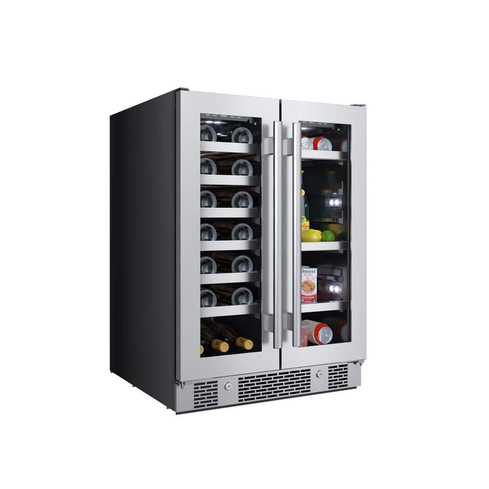 Stainless Steel Dual Zone 21-Bottle 64-Can Beverage Center