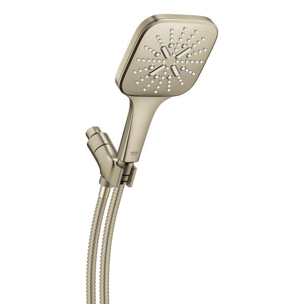 GROHE Rainshower Smartactive 3-Spray Wall Mount Square Handheld Shower Head 1.75 GPM in Brushed Nickel