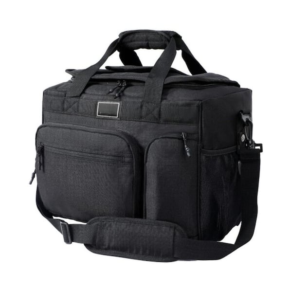 30 qt. Leakproof Soft-Side Cooler Black with Bottle Opener for Camping Beach BBQ Grocery Golf 45-Can Capacity