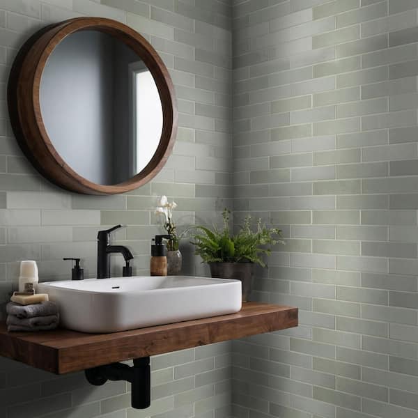 MSI Lakeview Jade Glossy Jade Ceramic Subway Tile 3 in. x 12 in
