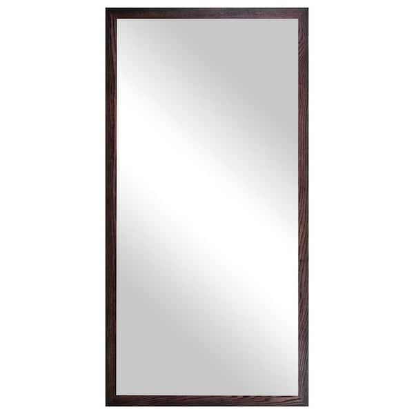 Rayne Mirrors Large 2 in. Frame ( 30 in. W x 63 in. H ) Wooden Black Cherry Rectangle Wall Mirror