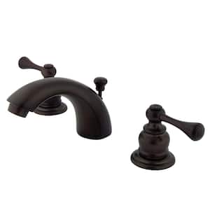 Vintage Mini-Widespread 4 in. Centerset 2-Handle Bathroom Faucet with Plastic Pop-Up in Oil Rubbed Bronze