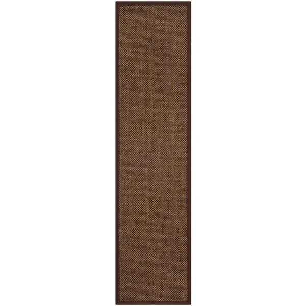 SAFAVIEH Natural Fiber Brown 3 ft. x 8 ft. Border Runner Rug