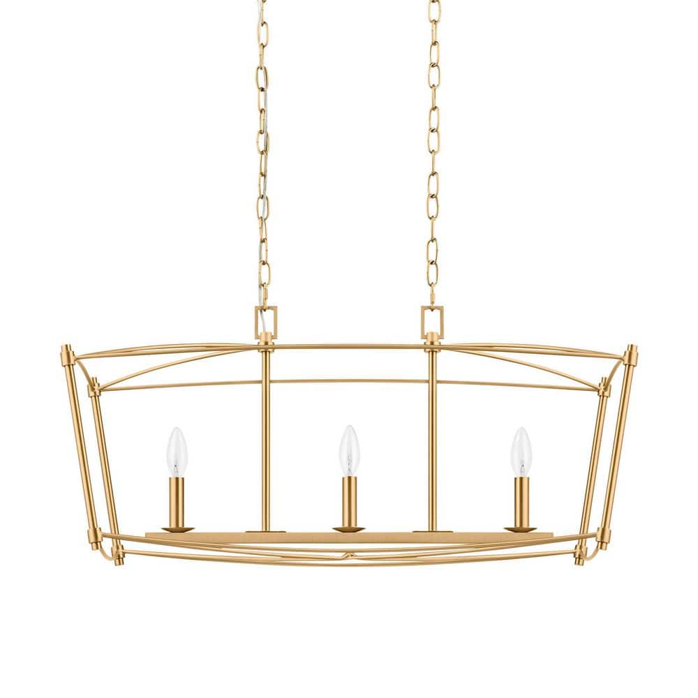 Marston 3-Light Brushed Gold Chandelier