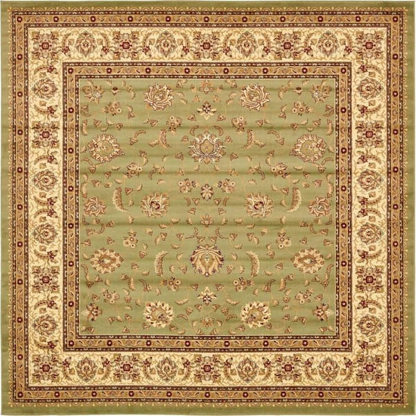 Unique Loom Voyage St. Louis Green 10' 0 x 10' 0 Square Rug