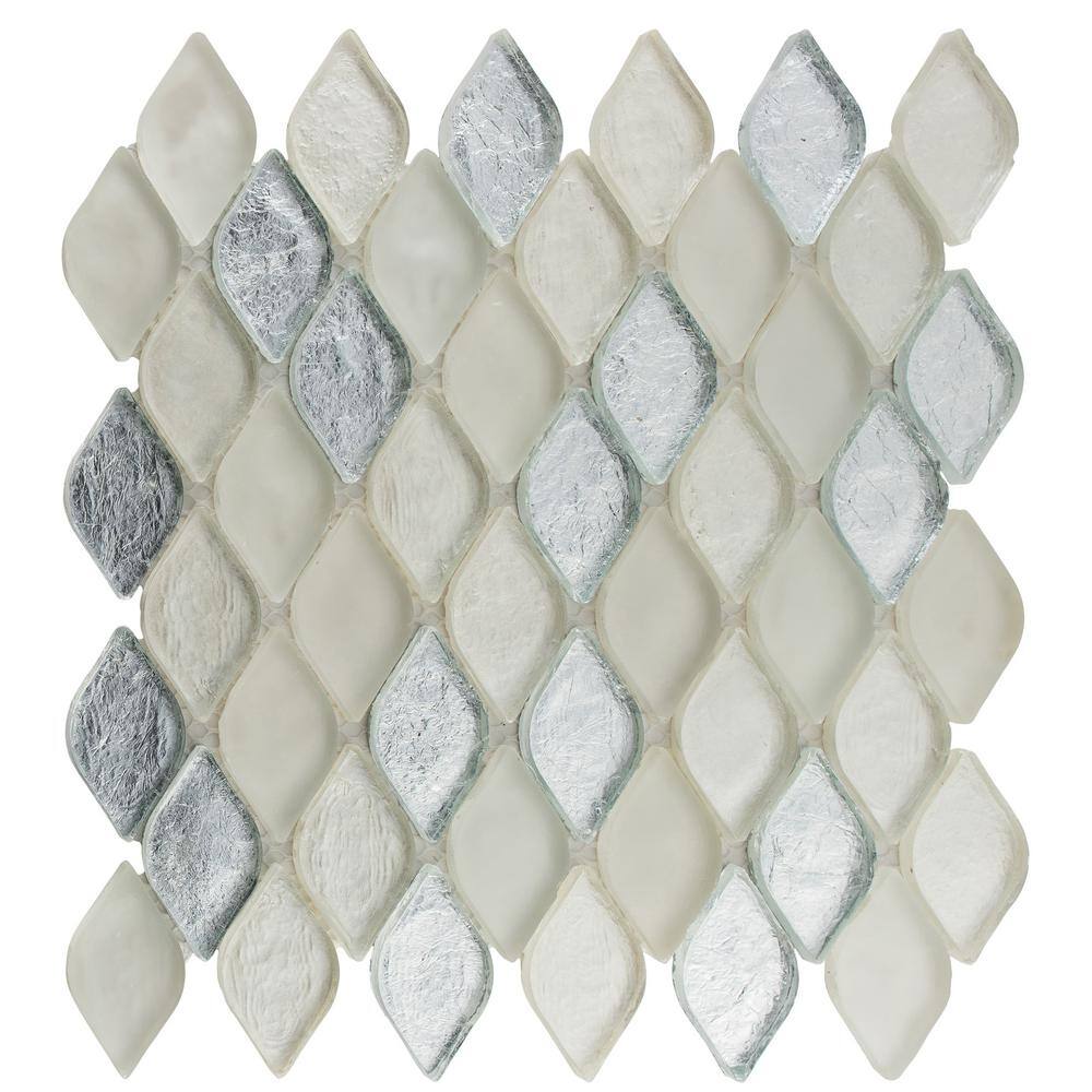 Plume Grey/White/Black/Brown/Silver 4.5 in x 8.25 in Arabesque Mosaic Iride