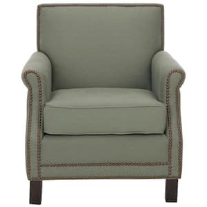 Easton Sea Mist/Java Linen Club Arm Chair