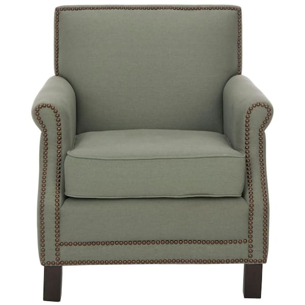 SAFAVIEH Easton Sea Mist/Java Linen Club Arm Chair