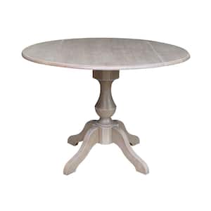 Sophia Weathered Taupe Gray 42 in. Drop-Leaf Solid Wood Table