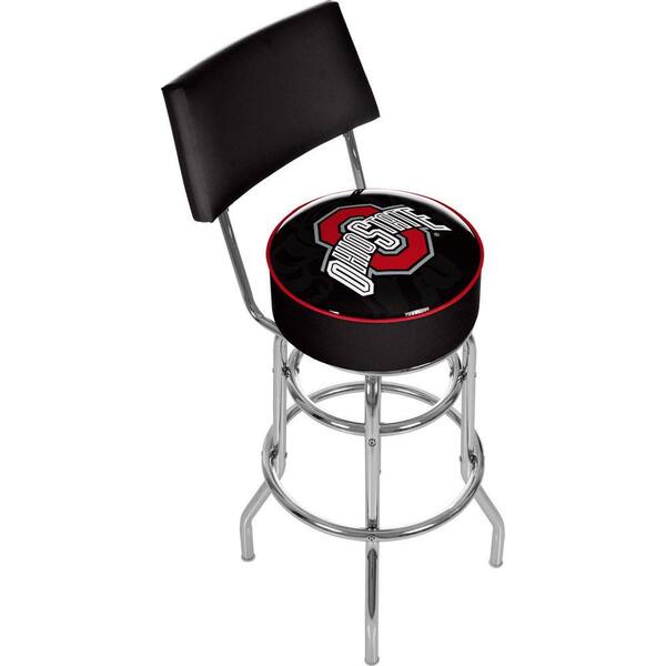Trademark Ohio State Brutus Stripe 31 in. Chrome Padded Swivel Bar Stool
