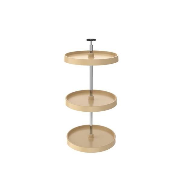 Rev-A-Shelf Value Line Almond Polymer Full-Circle 3-Shelf Lazy Susan for 33 in. to 36 in. H Corner Wall Cabinets
