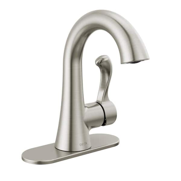 Esato Single Handle Single Hole Bathroom Faucet in Brushed Nickel