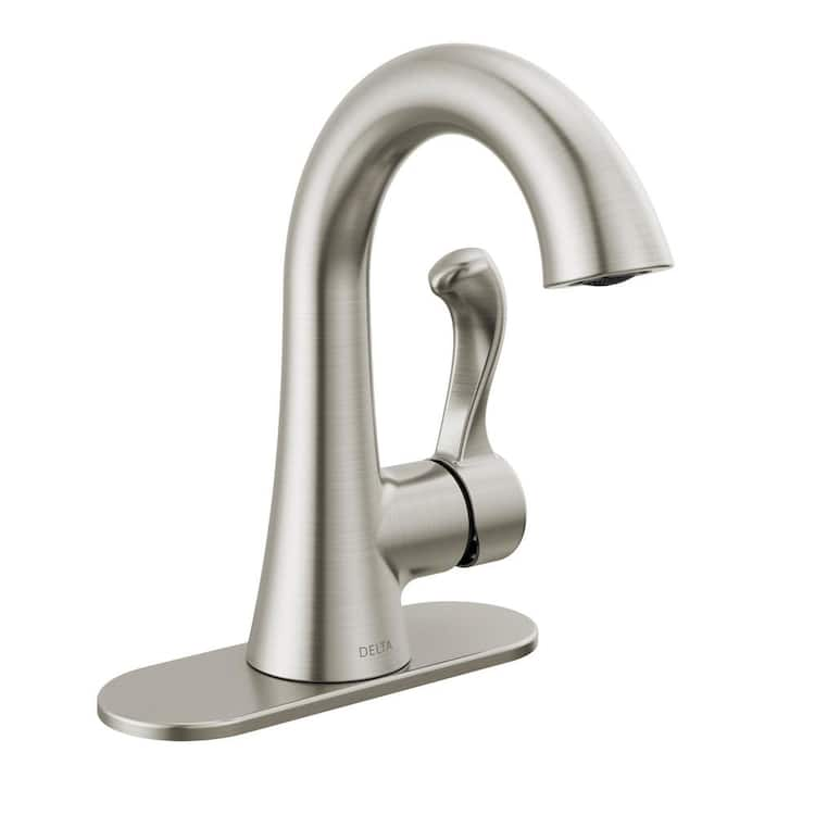 Delta Esato Single Handle Single Hole Bathroom Faucet in Brushed Nickel