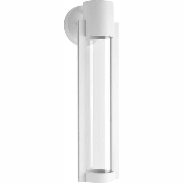 Progress Lighting Z-1030 LED Collection 1-Light White Clear Glass Modern Outdoor Medium Wall Lantern Light