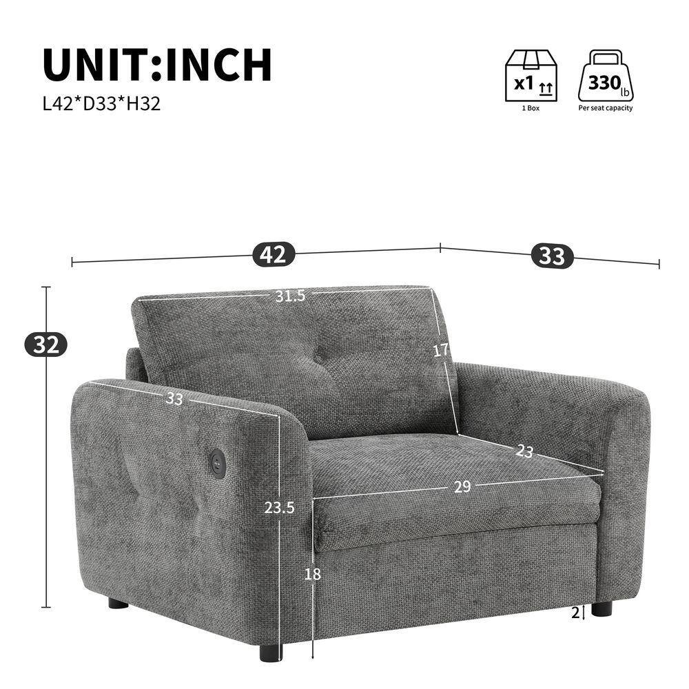 Unit inch dimensions of the chair