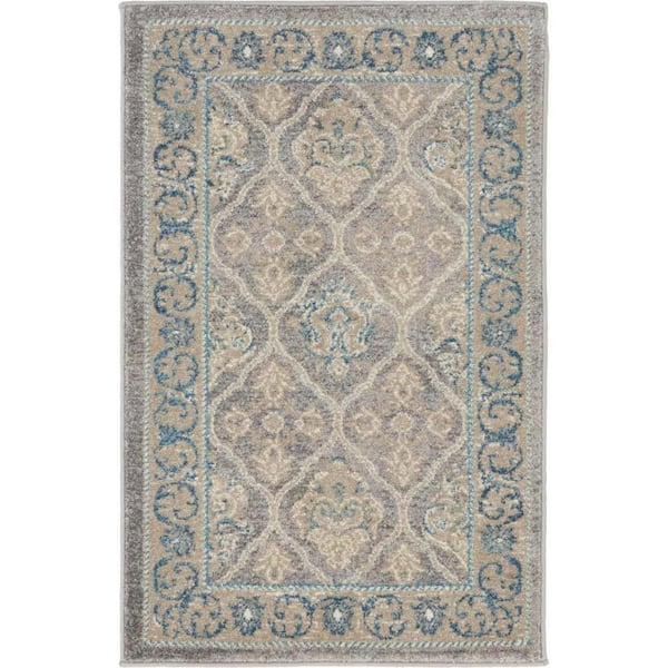 Unique Loom Salzburg Kasern Gray 2' 0 x 3' 0 Area Rug
