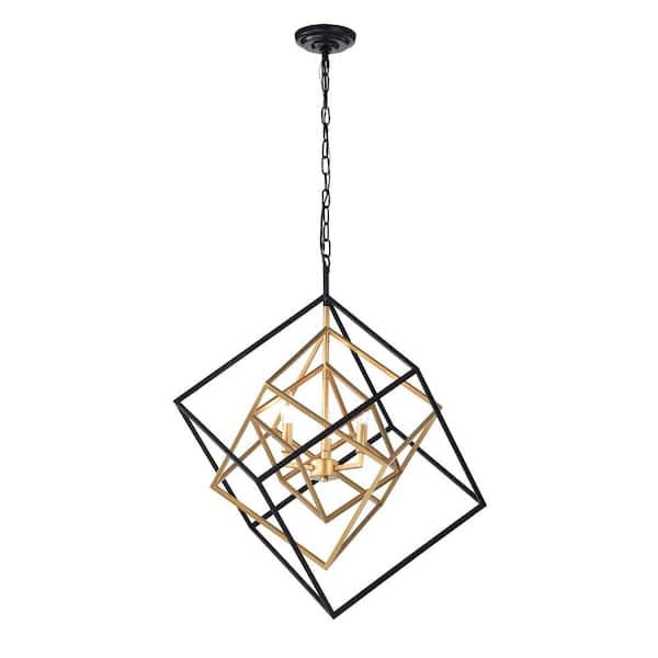 Triplix 25 in. 3-Light Black Indoor Chandelier