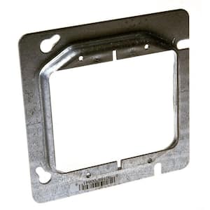 4-11/16 in. W Steel Metallic 2-Gang 2-Device 1/2 in. Raised Square Cover, 1-Pack