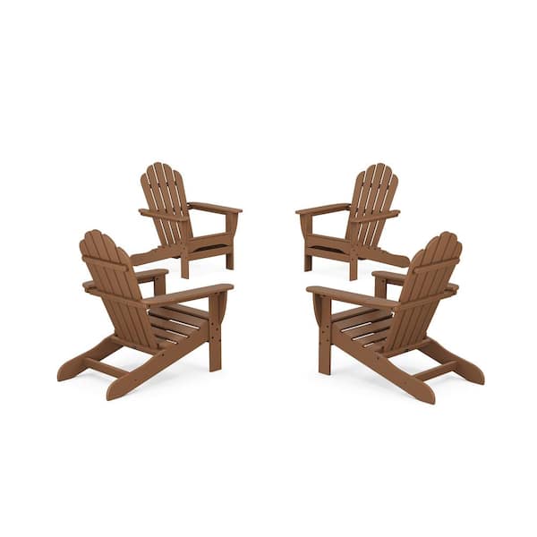 Trex Outdoor Furniture Monterey Bay 4-Piece Plastic Patio Conversation Set Adirondack Chair in Tree House